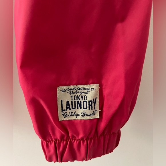 Tokyo Laundry Red Full Zip Track Windbreaker Jacket Size Small - Picture 6 of 11
